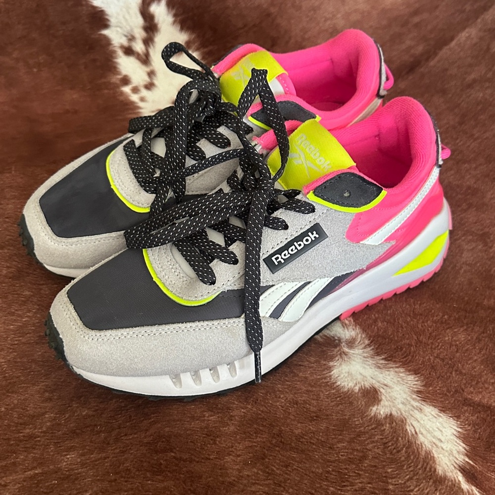 Reebok Neon Pink and Gray Athletic Shoes